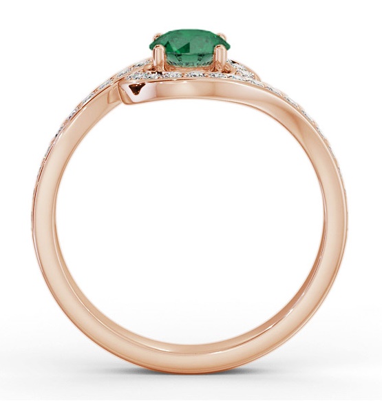 Halo Emerald and Diamond 0.80ct Ring 18K Rose Gold GEM90_RG_EM_THUMB1 