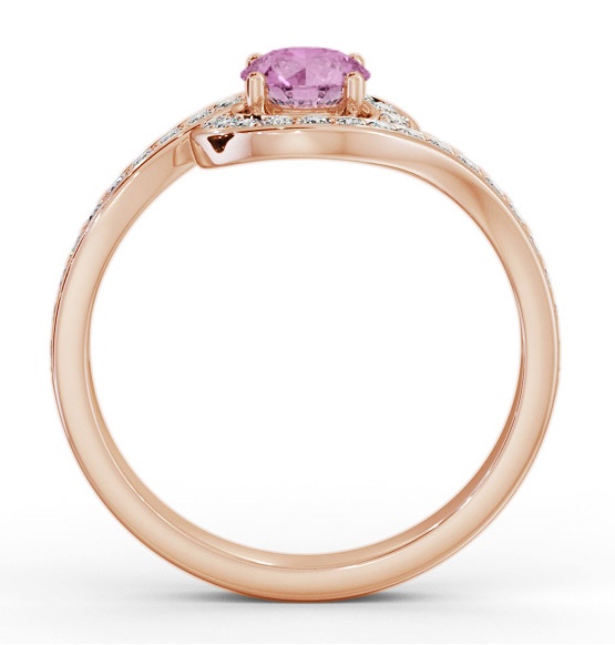 Halo Pink Sapphire and Diamond 0.95ct Ring 9K Rose Gold GEM90_RG_PS_THUMB1 