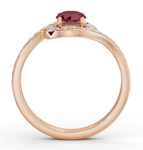 Halo Ruby and Diamond 0.95ct Ring 18K Rose Gold GEM90_RG_RU_THUMB1 