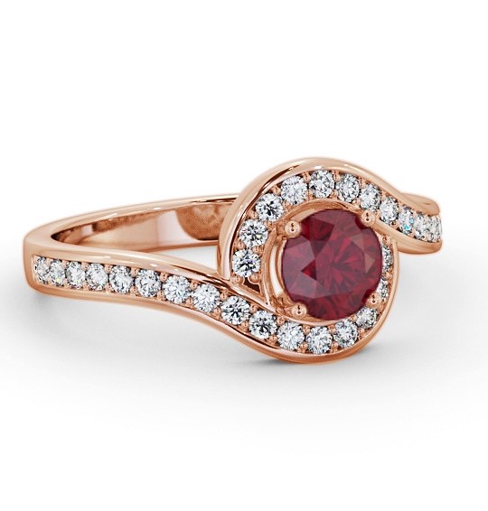 Halo Ruby and Diamond 0.95ct Ring 18K Rose Gold GEM90_RG_RU_THUMB2 