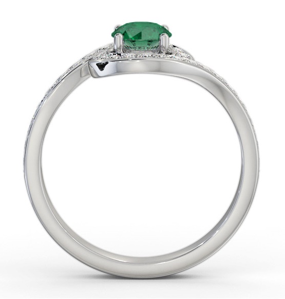 Halo Emerald and Diamond 0.80ct Ring Palladium GEM90_WG_EM_THUMB1 