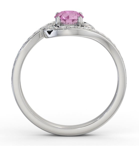 Halo Pink Sapphire and Diamond 0.95ct Ring 18K White Gold GEM90_WG_PS_THUMB1 