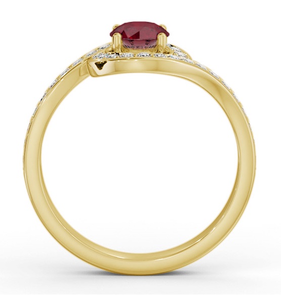 Halo Ruby and Diamond 0.95ct Ring 18K Yellow Gold GEM90_YG_RU_THUMB1 