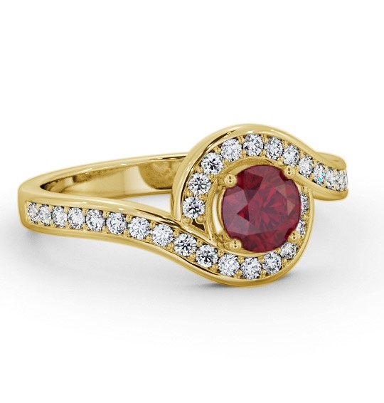 Halo Ruby and Diamond 0.95ct Ring 18K Yellow Gold GEM90_YG_RU_THUMB2 