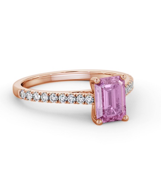 Solitaire 1.35ct Pink Sapphire and Diamond 18K Rose Gold Ring GEM91_RG_PS_THUMB1
