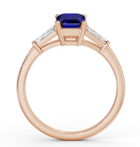 Shoulder Stone Blue Sapphire and Diamond 1.45ct Ring 9K Rose Gold GEM93_RG_BS_THUMB1 