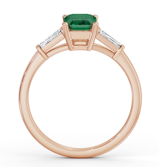 Shoulder Stone Emerald and Diamond 1.20ct Ring 9K Rose Gold GEM93_RG_EM_THUMB1 