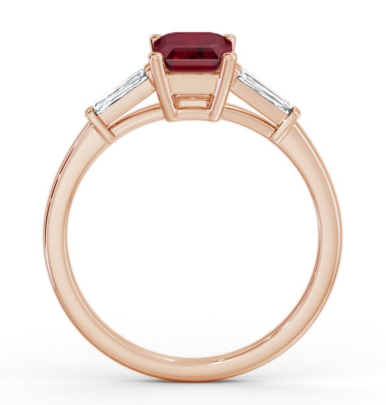 Shoulder Stone Ruby and Diamond 1.45ct Ring 18K Rose Gold GEM93_RG_RU_THUMB1 