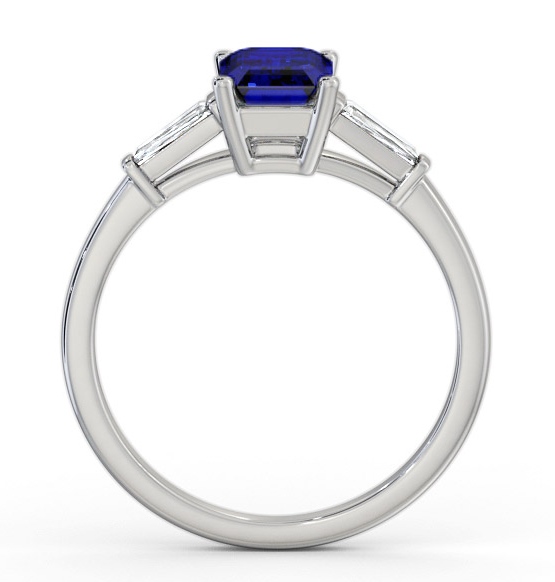 Shoulder Stone Blue Sapphire and Diamond 1.45ct Ring 18K White Gold GEM93_WG_BS_THUMB1 