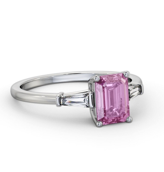 Shoulder Stone Pink Sapphire and Diamond 1.45ct Ring 18K White Gold GEM93_WG_PS_THUMB2 
