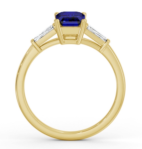 Shoulder Stone Blue Sapphire and Diamond 1.45ct Ring 9K Yellow Gold GEM93_YG_BS_THUMB1 