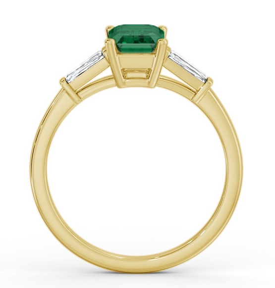 Shoulder Stone Emerald and Diamond 1.20ct Ring 9K Yellow Gold GEM93_YG_EM_THUMB1 