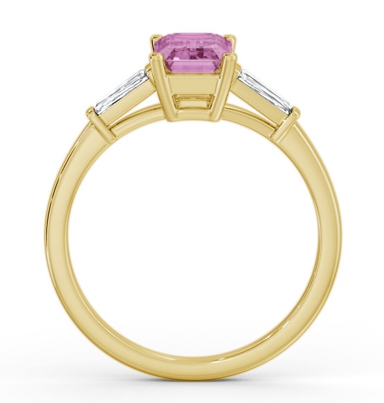 Shoulder Stone Pink Sapphire and Diamond 1.45ct Ring 18K Yellow Gold GEM93_YG_PS_THUMB1 