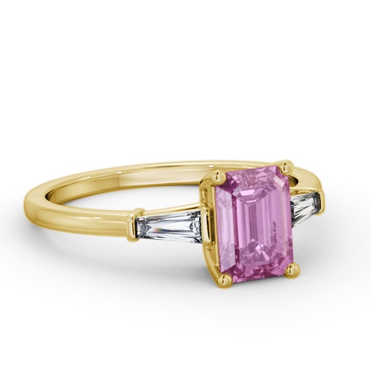 Shoulder Stone Pink Sapphire and Diamond 1.45ct Ring 9K Yellow Gold GEM93_YG_PS_THUMB1