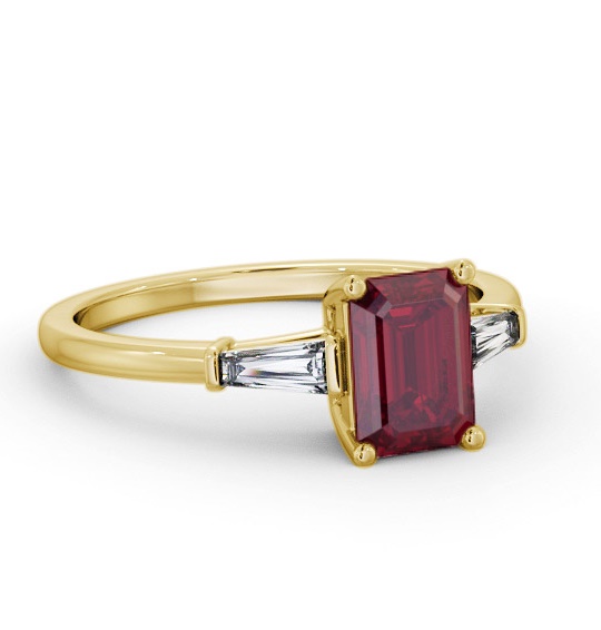 Shoulder Stone Ruby and Diamond 1.45ct Ring 18K Yellow Gold GEM93_YG_RU_THUMB2 