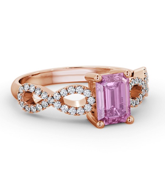 Solitaire 1.35ct Pink Sapphire and Diamond 18K Rose Gold Ring GEM94_RG_PS_THUMB1