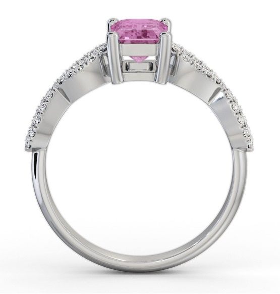Solitaire 1.45ct Pink Sapphire and Diamond 18K White Gold Ring GEM94_WG_PS_THUMB1 