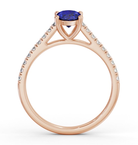 Solitaire 1.20ct Blue Sapphire and Diamond 18K Rose Gold Ring GEM95_RG_BS_THUMB1 