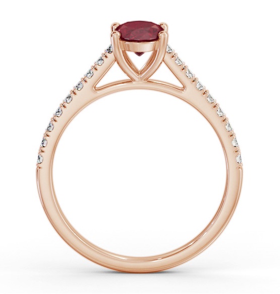Solitaire 1.35ct Ruby and Diamond 18K Rose Gold Ring with Channel GEM95_RG_RU_THUMB1 