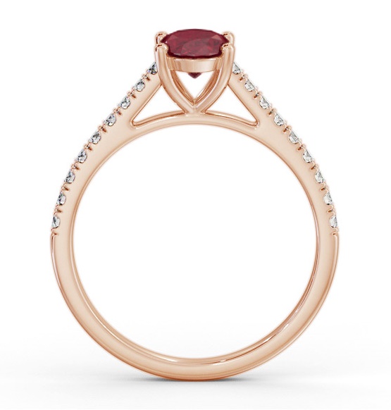 Solitaire 1.20ct Ruby and Diamond 18K Rose Gold Ring with Channel GEM95_RG_RU_THUMB1 