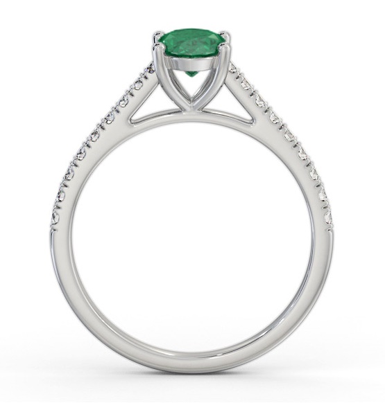 Solitaire 1.35ct Emerald and Diamond Palladium Ring with Channel GEM95_WG_EM_THUMB1 