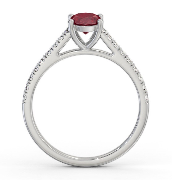 Solitaire 1.35ct Ruby and Diamond 18K White Gold Ring with Channel GEM95_WG_RU_THUMB1 