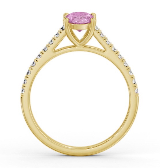 Solitaire 1.35ct Pink Sapphire and Diamond 9K Yellow Gold Ring GEM95_YG_PS_THUMB1 