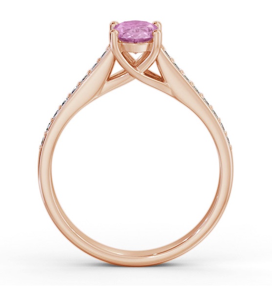 Solitaire 1.35ct Pink Sapphire and Diamond 18K Rose Gold Ring GEM96_RG_PS_THUMB1 