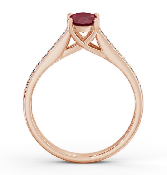 Solitaire 1.35ct Ruby and Diamond 9K Rose Gold Ring with Channel GEM96_RG_RU_THUMB1 