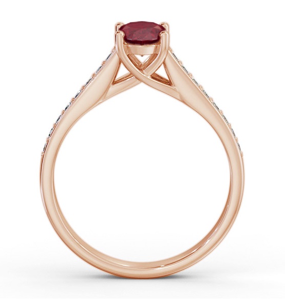 Solitaire 1.15ct Ruby and Diamond 18K Rose Gold Ring with Channel GEM96_RG_RU_THUMB1 