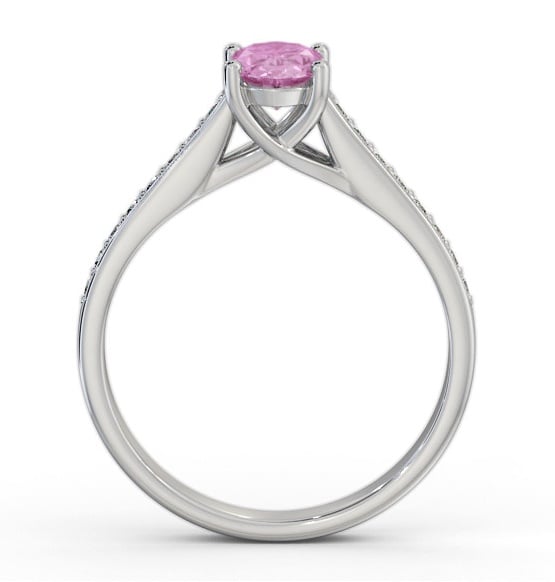Solitaire 1.35ct Pink Sapphire and Diamond 18K White Gold Ring GEM96_WG_PS_THUMB1 
