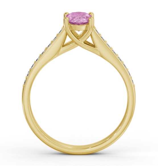 Solitaire 1.35ct Pink Sapphire and Diamond 9K Yellow Gold Ring GEM96_YG_PS_THUMB1 