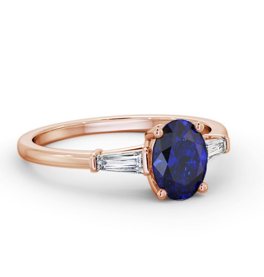 Shoulder Stone Blue Sapphire and Diamond 1.30ct Ring 18K Rose Gold GEM97_RG_BS_THUMB1