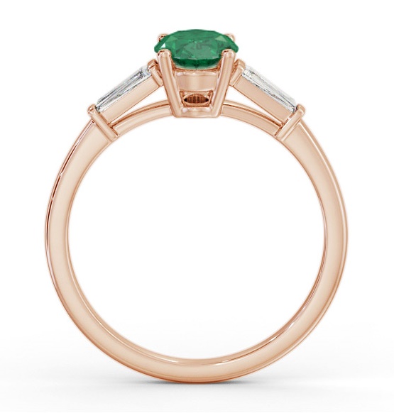 Shoulder Stone Emerald and Diamond 1.15ct Ring 18K Rose Gold GEM97_RG_EM_THUMB1 