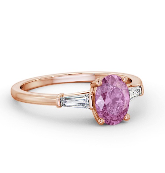 Shoulder Stone Pink Sapphire and Diamond 1.30ct Ring 18K Rose Gold GEM97_RG_PS_THUMB1