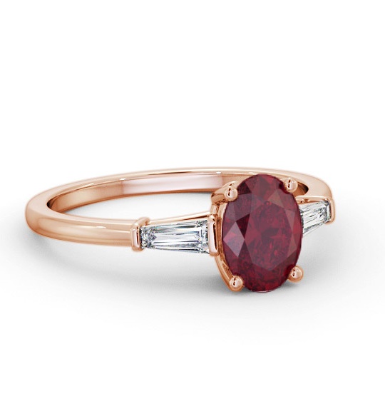 Shoulder Stone Ruby and Diamond 1.30ct Ring 18K Rose Gold GEM97_RG_RU_THUMB1