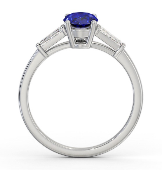Shoulder Stone Blue Sapphire and Diamond 1.30ct Ring 18K White Gold GEM97_WG_BS_THUMB1 