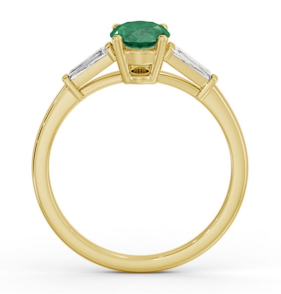 Shoulder Stone Emerald and Diamond 1.15ct Ring 18K Yellow Gold GEM97_YG_EM_THUMB1 