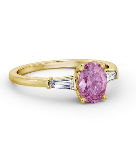 Shoulder Stone Pink Sapphire and Diamond 1.30ct Ring 9K Yellow Gold GEM97_YG_PS_THUMB1
