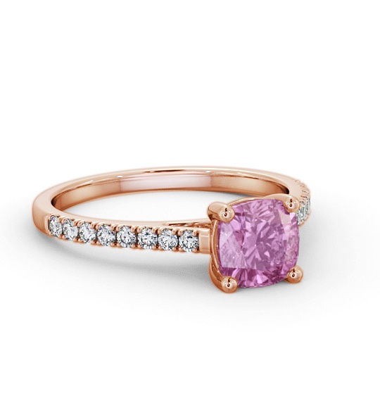 Solitaire 1.35ct Pink Sapphire and Diamond 18K Rose Gold Ring GEM98_RG_PS_THUMB1