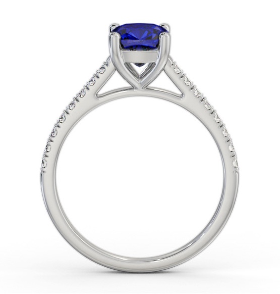 Solitaire 1.35ct Blue Sapphire and Diamond 18K White Gold Ring GEM98_WG_BS_THUMB1 