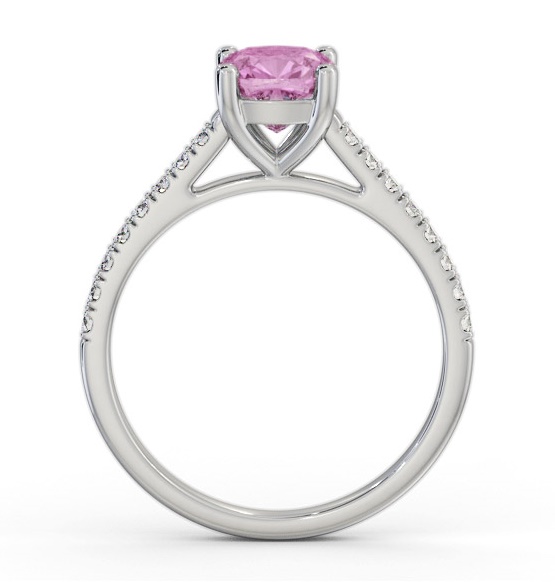 Solitaire 1.35ct Pink Sapphire and Diamond 18K White Gold Ring GEM98_WG_PS_THUMB1 