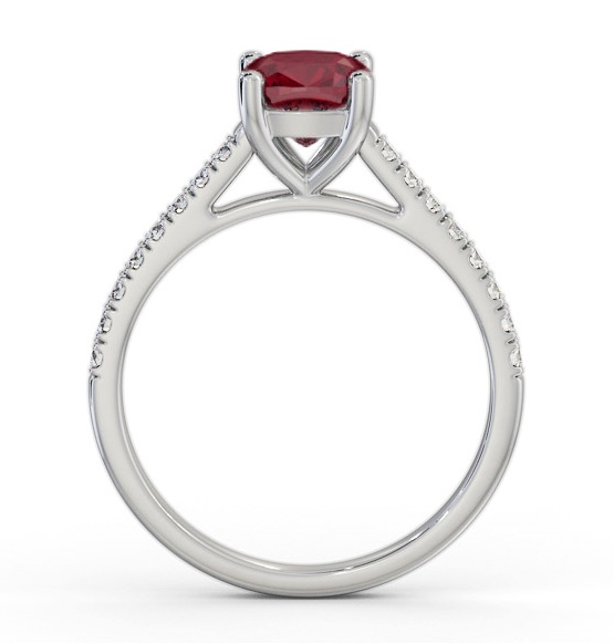 Solitaire 1.35ct Ruby and Diamond 18K White Gold Ring with Channel GEM98_WG_RU_THUMB1 