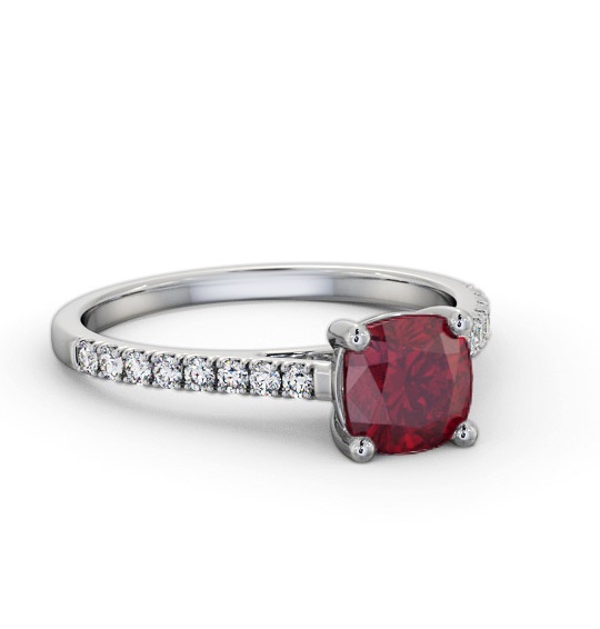 Solitaire 1.35ct Ruby and Diamond Palladium Ring with Channel GEM98_WG_RU_THUMB1