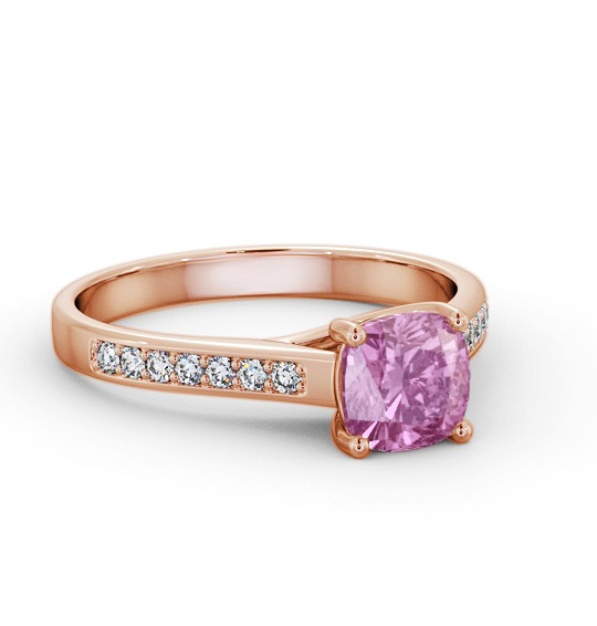 Solitaire 1.35ct Pink Sapphire and Diamond 18K Rose Gold Ring GEM99_RG_PS_THUMB1