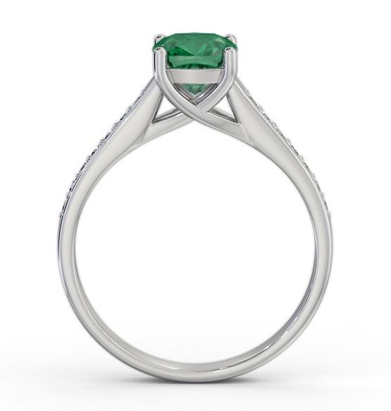 Solitaire 1.35ct Emerald and Diamond Palladium Ring with Channel GEM99_WG_EM_THUMB1 