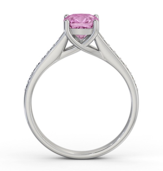 Solitaire 1.35ct Pink Sapphire and Diamond 18K White Gold Ring GEM99_WG_PS_THUMB1 