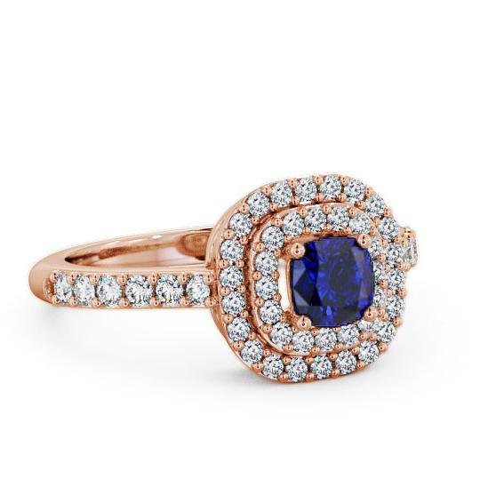 Cluster Blue Sapphire and Diamond 1.24ct Ring 18K Rose Gold GEM9_RG_BS_THUMB1
