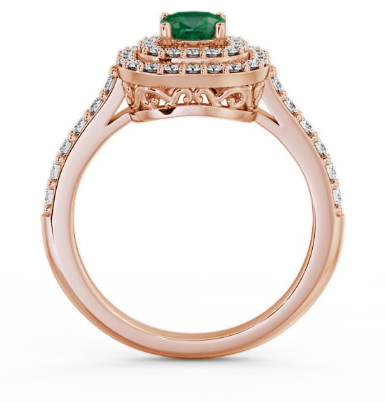Cluster Emerald and Diamond 1.09ct Ring 9K Rose Gold GEM9_RG_EM_THUMB1 