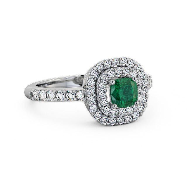 Cluster Emerald and Diamond 1.09ct Ring 18K White Gold - Kimber GEM9_WG_EM_HAND